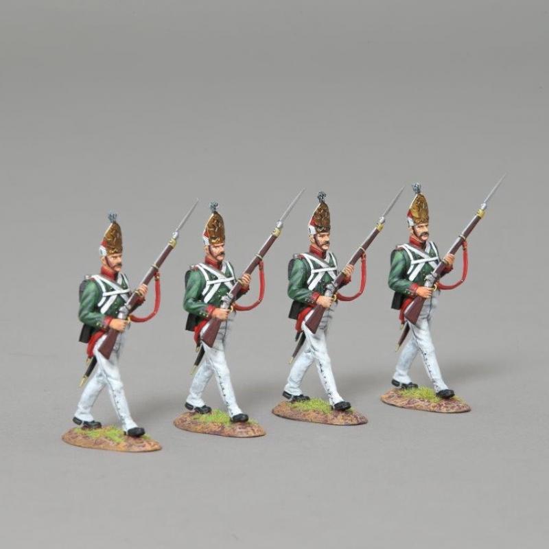 Four Pavlowski Grenadiers Advancing, rifle slung across chest (1812 Uniform)--four figures--RETIRED--LAST TWO!! #2