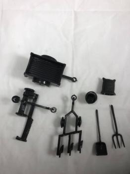 Farm Implements and Equipment - 8 pcs molded in Black. #0