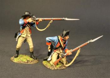 Image of Two Line Infantry, The 2nd New Hampshire Regiment, Continental Army, the Battle of Saratoga, 1777, Drums Along the Mohawk--two figures