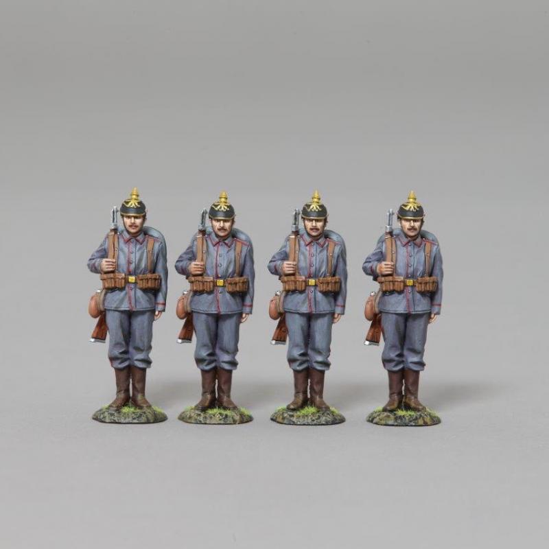 Four WW1 German Infanteers on Parade With Pickelhaubes--Four Figures--RETIRED--LAST THREE!! #1