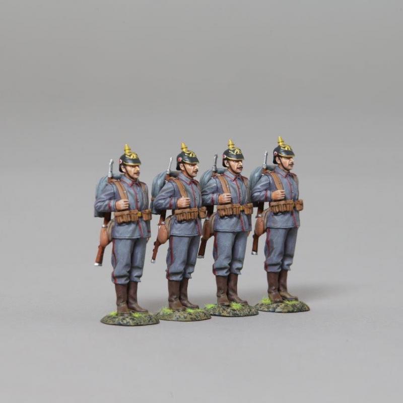 Four WW1 German Infanteers on Parade With Pickelhaubes--Four Figures--RETIRED--LAST THREE!! #2