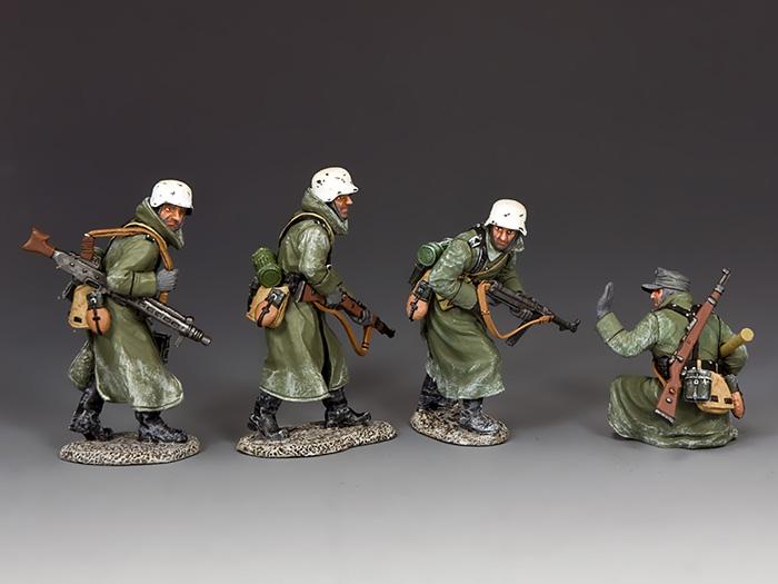 Advancing Thru the Snow--four Panzer Grenadier figures in greatcoats #1