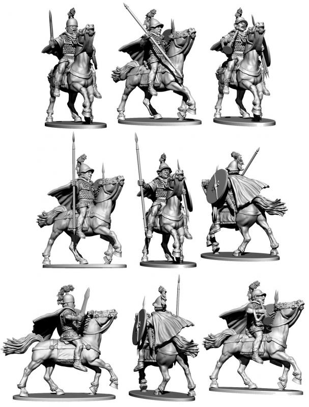 Republican Roman Cavalry--16 unassembled 28mm plastic figures #3