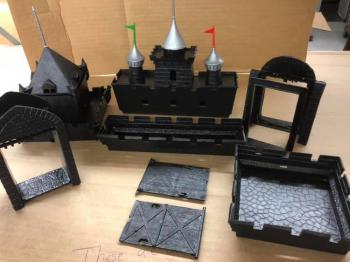 Image of Marx Castle parts for tin litho castle - 20 pcs.