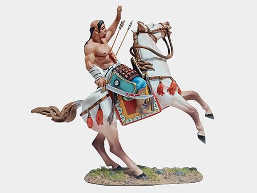 Crazy Mongol Warrior with Arrow wounds (shirtless on rearing horse)--single mounted figure #1
