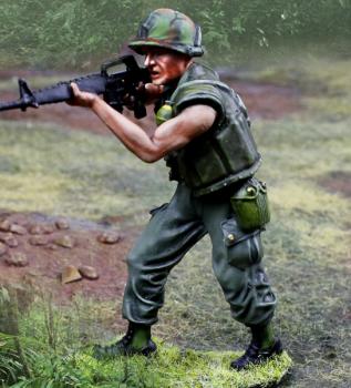 Image of Ground Pounder Firing--single figure--RETIRED--LAST ONE!!