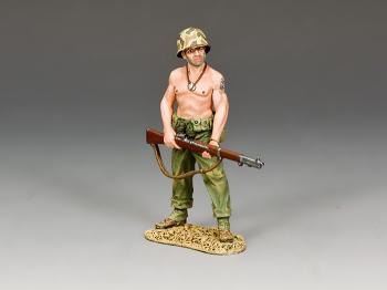 Image of Bare-Chested Marine--single WWII USMC figure