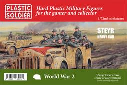 Image of 1/72nd German Steyr Heavy Car (Red Box)--contains three unassembled heavy cars -- AWAITING RESTOCK!