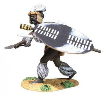Zulu Attacking Low with Spear uThulwana Regiment--single figure Zulu Attacking Low with Spear uThulwana Regiment--single figure #41835