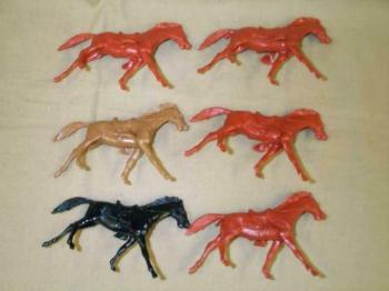 New remade/converted Marx Arabs 6 new poses in khaki plus 2 horses 