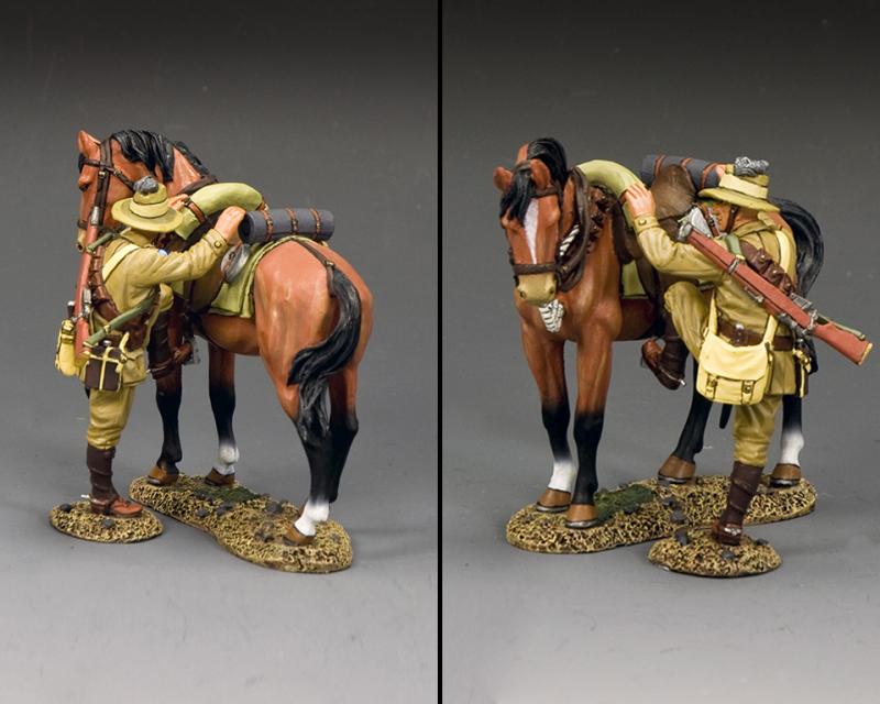 ALH Trooper Mounting Up (Brown Horse Version)--single figure and horse figure--RETIRED. #2