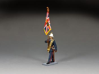 Image of Royal Marine Officer with Queen's Colour--single figure