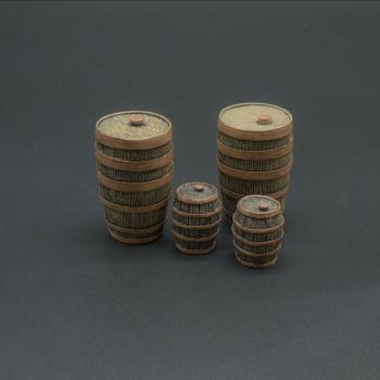 Image of Wooden Barrels--four barrels