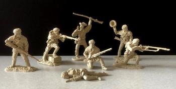 Image of Pioneers in Action Set 2 -  7 Figures in in Tan resin