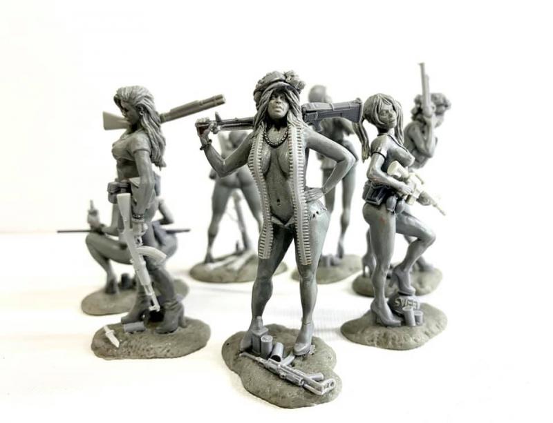 The Vietnam Pin-up Girls--seven figures in seven poses (Olive Drab) -- THREE LEFT!! #2