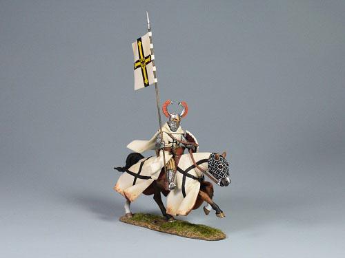 Teutonic Knight Flagbearer--single Medieval mounted figure #2