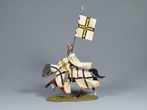 Teutonic Knight Flagbearer--single Medieval mounted figure #3