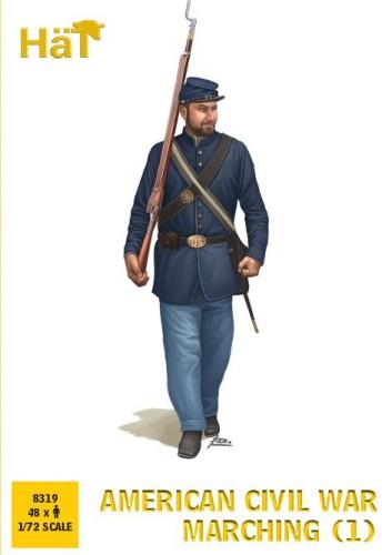American Civil War Marching Set #1--48 unpainted plastic figures #1