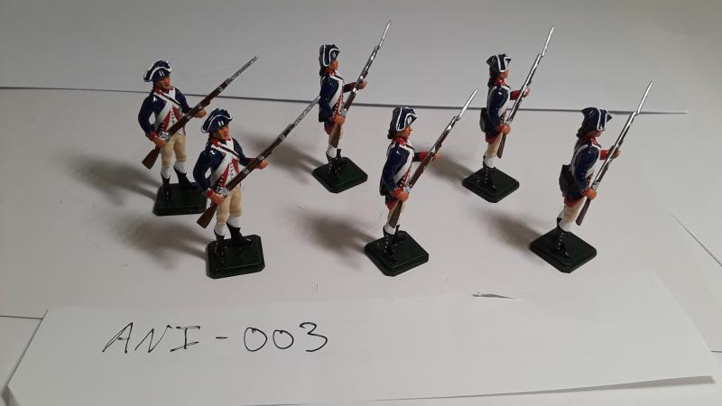 ANI Toy Soldiers - 6 American Continental Infantry Standing Ready #2