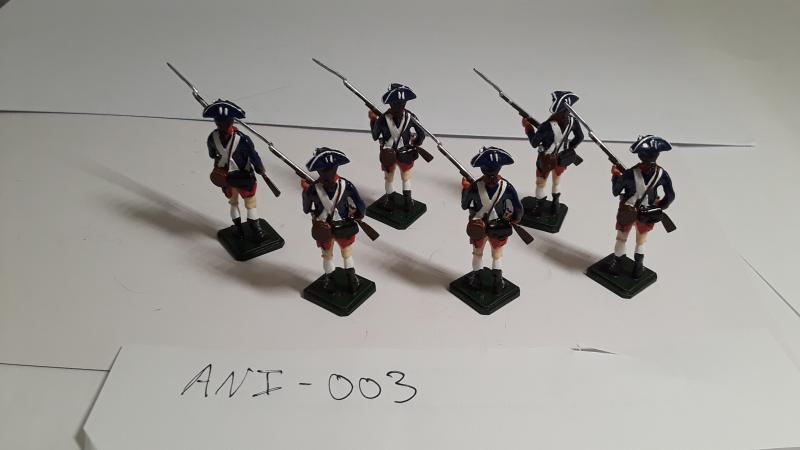 ANI Toy Soldiers - 6 American Continental Infantry Standing Ready #3
