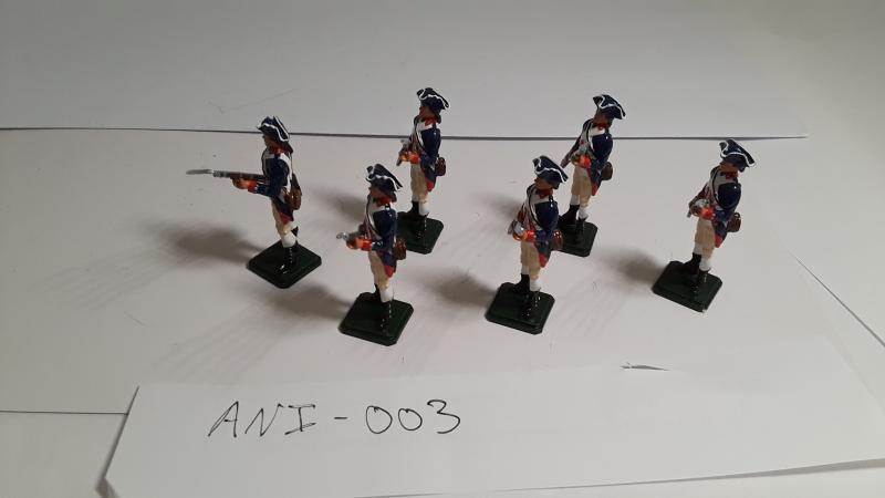 ANI Toy Soldiers - 6 American Continental Infantry Standing Ready #4