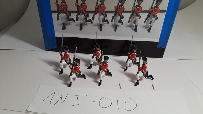 ANI Toy Soldiers - 6 British Grenadier Infantry Kneeling Ready w/2 Broken Bayonet #4