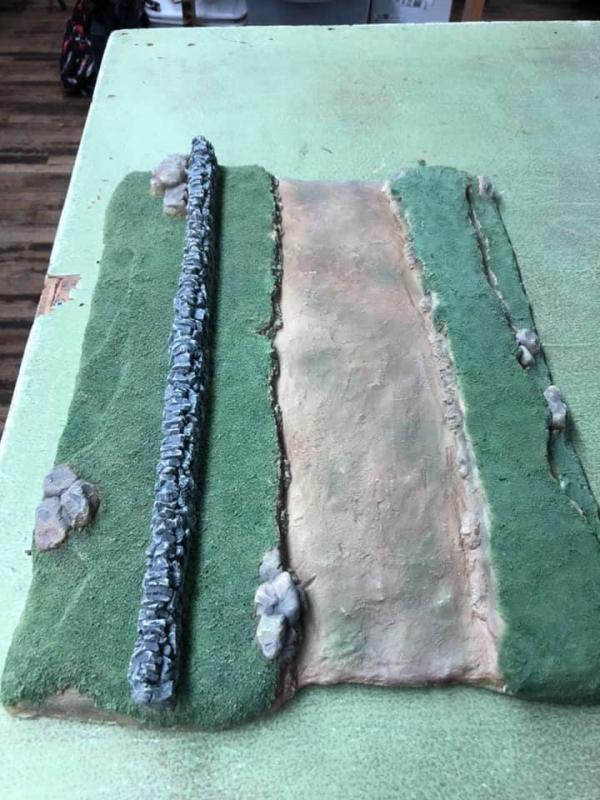 Terrain Board with Road and Wall (17x24 inches) (4 available)  #2