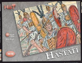 Image of Republican Romans Hastati--16 figures in four poses--color varies