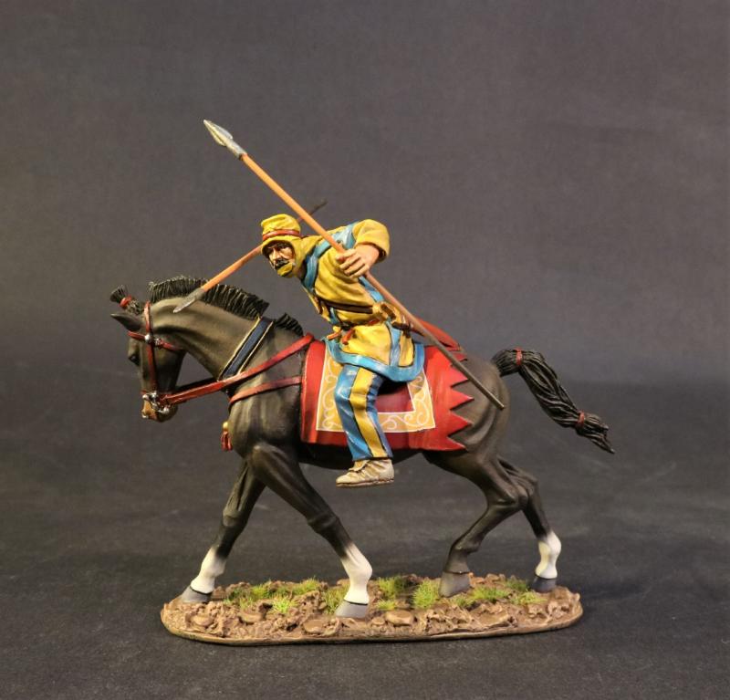 Persian Cavalry Throwing Spear (yellow & light blue clothes), The Achaemenid Persian Empire, Armies and Enemies of Ancient Greece and Macedonia--single mounted figure with two spears #1