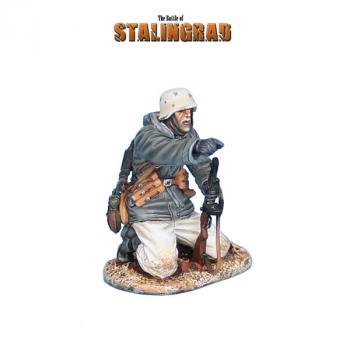 Image of German in Winter Camo on Wooden Box--single seated figures