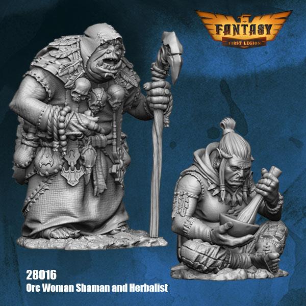 Orc Woman Shaman and Herbalist--28mm Resin Kit #1