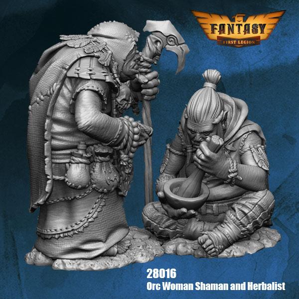 Orc Woman Shaman and Herbalist--28mm Resin Kit #2