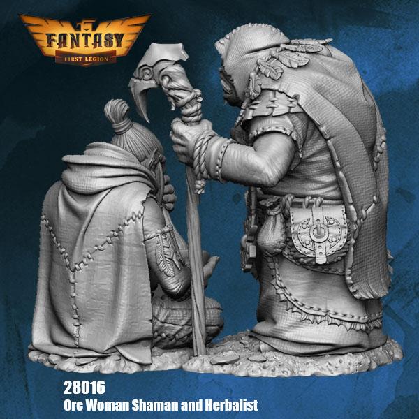 Orc Woman Shaman and Herbalist--28mm Resin Kit #3