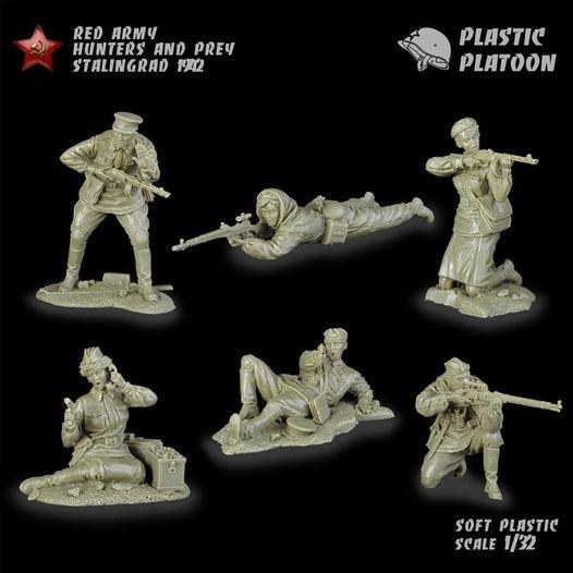WWII Russian Red Army - Hunters and Prey (Snipers & Females)--6 figures in 6 poses--LAST FOUR!! #1