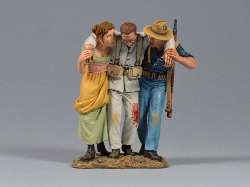 Supporting The Wounded--British Royal Marine Casualty--three figures on single base #1