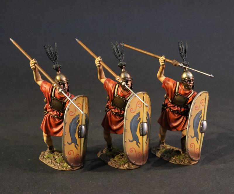 Four	Hastati (pilum in overhand position and yellow shield), The Roman Army of the Mid Republic, Armies and Enemies of Ancient Rome--single figure--DUE TO BE RE-RELEASED IN FEBRUARY 2021. #1