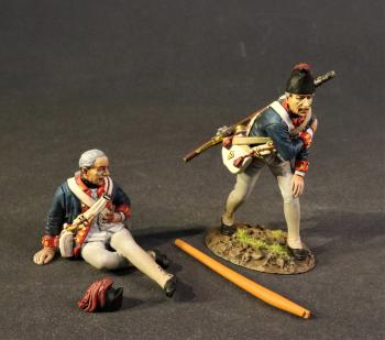 British Royal Artillery Crew (Wounded Wheelman & Gunner), The Battle of Saratoga 1777, Drums Along the Mohawk--two figures and accessories British Royal Artillery Crew (Wounded Wheelman & Gunner), The Battle of Saratoga 1777, Drums Along the Mohawk--two figures and accessories #43556