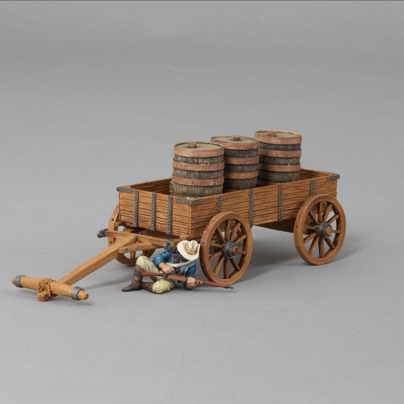 Cart with Barrels and Boer Rifleman--Wagon, 5 Barrels, and Injured Rifleman--RETIRED--LAST ONE!! #1