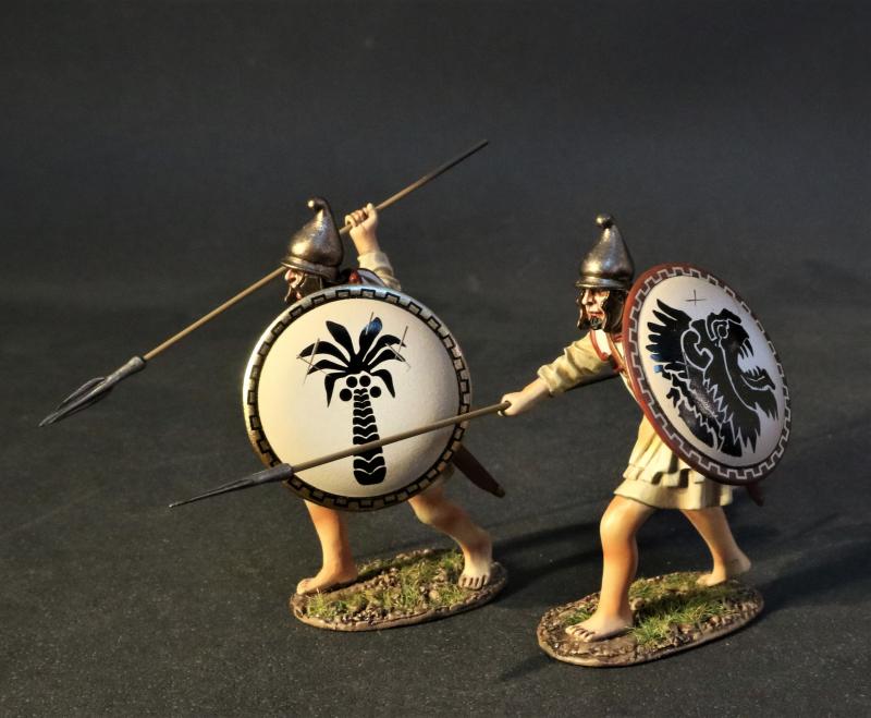 Libyan Infantry Set #3A (white shield with black stick figure, black shield with white stick figures), The Carthaginians, Armies and Enemies of Ancient Rome--two figures #1