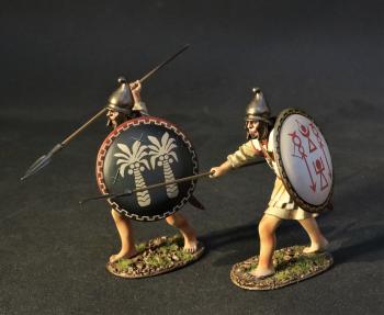 Libyan Infantry Set #3B (black shield with white palm tree, red shield with white palm tree and stick figures), The Carthaginians, Armies and Enemies of Ancient Rome--two figures #0
