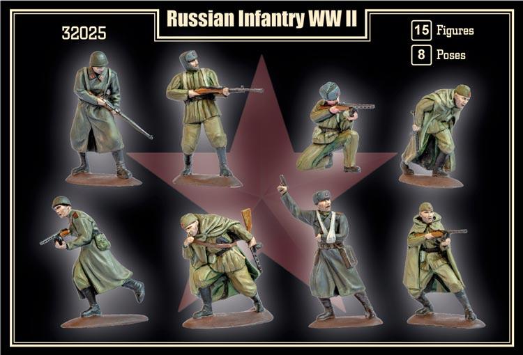 WWII Russian Infantry--15 figures in 8 poses--THREE IN STOCK. #2