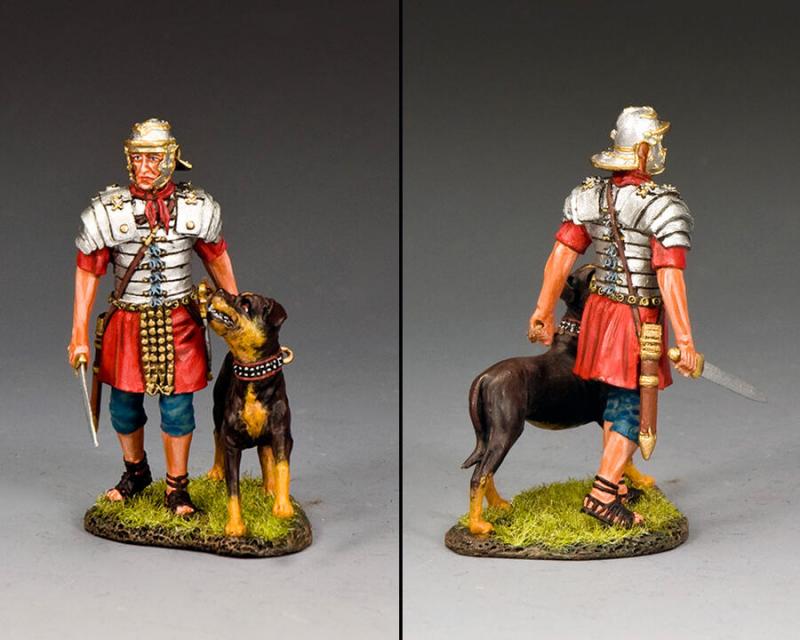 Ancient Rome — Legionary with a fighting dog — 54 mm Lead Figure 