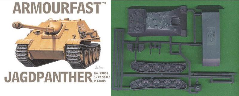 Jagdpanther tank destroyer--two unpainted plastic 1:72 scale tanks #1