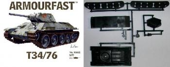 Image of Russian T34/76--two unpainted plastic 1:72 scale tanks--RETIRED--LAST ONE!!