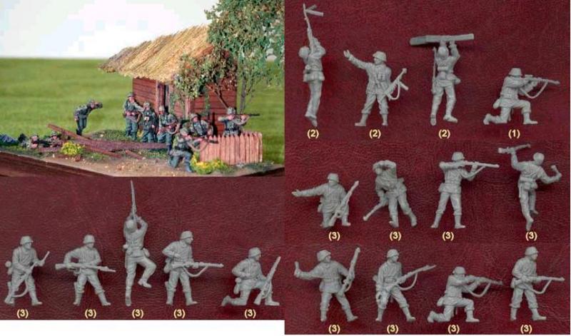 German Waffen SS '43 1st SS Division L.A.H.--forty-six 1:72 scale plastic figures #2
