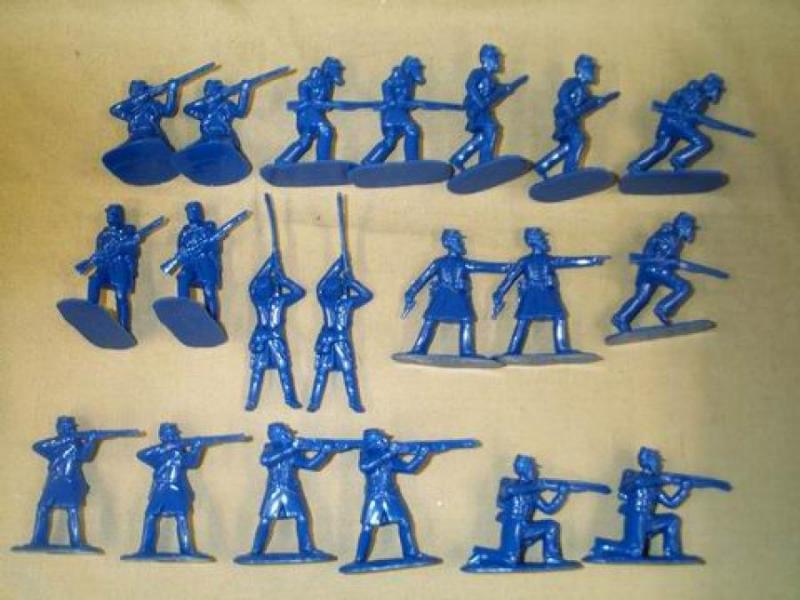 ACW Union Marines, 1861-1865--20 in 10 poses in Dark Blue Plastic #1