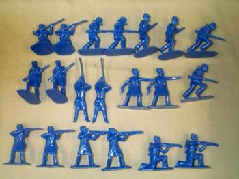 ACW Union Marines, 1861-1865--20 in 10 poses in Dark Blue Plastic ACW Union Marines, 1861-1865--20 in 10 poses in Dark Blue Plastic #7958