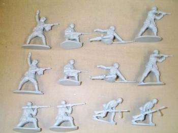 Image of Italian Infantry - 12 Figures, 6 Poses (grey).