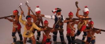 Woodland Indians (French Allies)--8 figures in Action Poses--Special Order:  Takes 2 to 3 months. Woodland Indians (French Allies)--8 figures in Action Poses--Special Order:  Takes 2 to 3 months. #9143