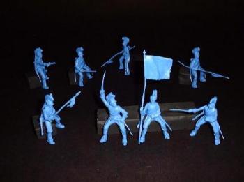 Image of Mexican Helmeted Cavalry- 2nd series, 12 figures in 8 poses (blue)